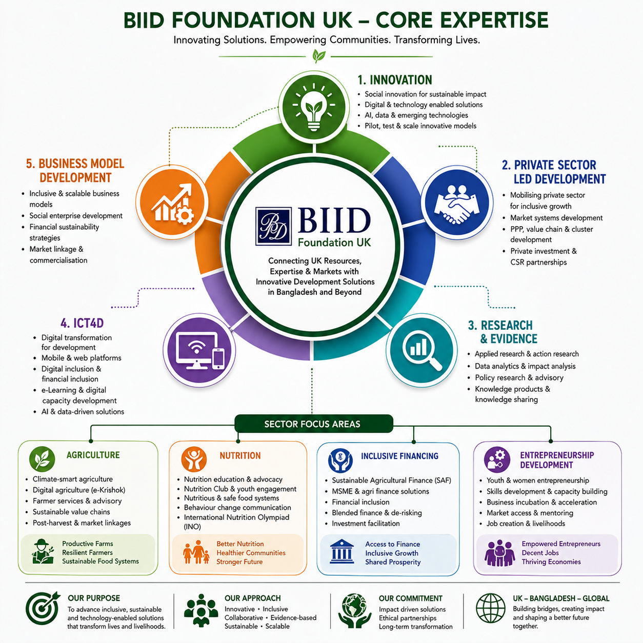 BIID Foundation UK core expertise and sector focus areas